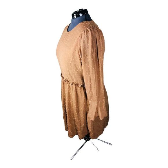 1466 Andree Women's sz 2X Brown Nude Textured Sheath Dress Knee Length - Picture 4 of 9